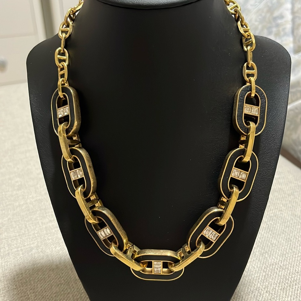 Black & Gold Chain Link Necklace - Classic Elegance